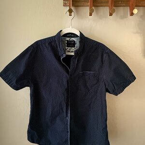 Men's Navy Dotted Casual Shirt